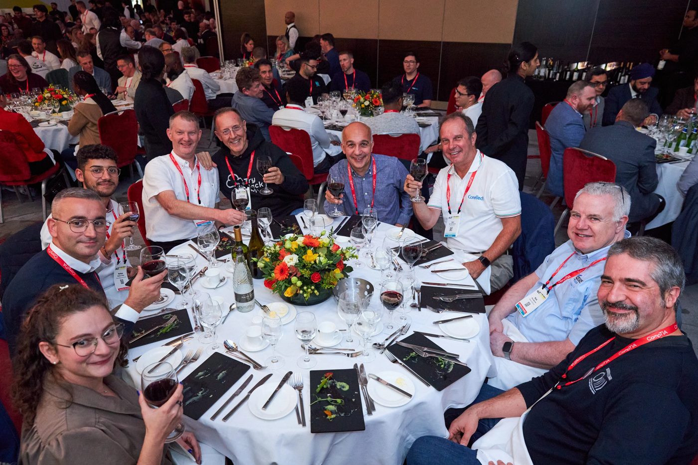 Tables of attendees at the 2024 conference dinner