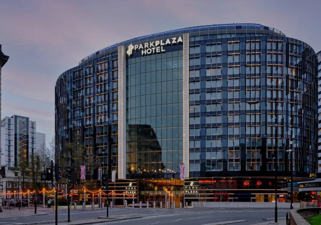 Park Plaza Westminster Bridge hotel at dusk