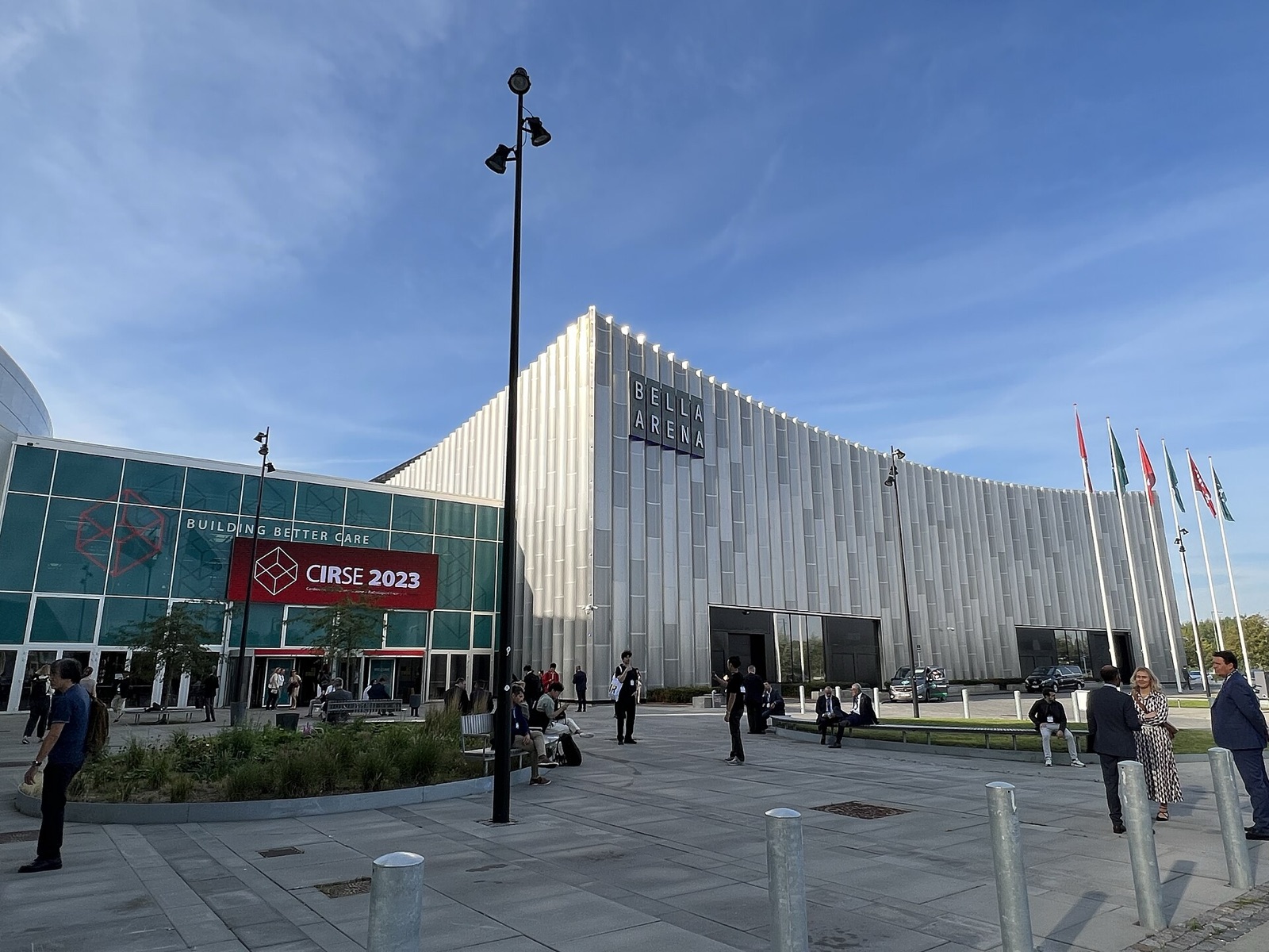 Entrance 4 of the Bella Center Copenhagen Congress Center, with Bella Arena, during a 2023 conference